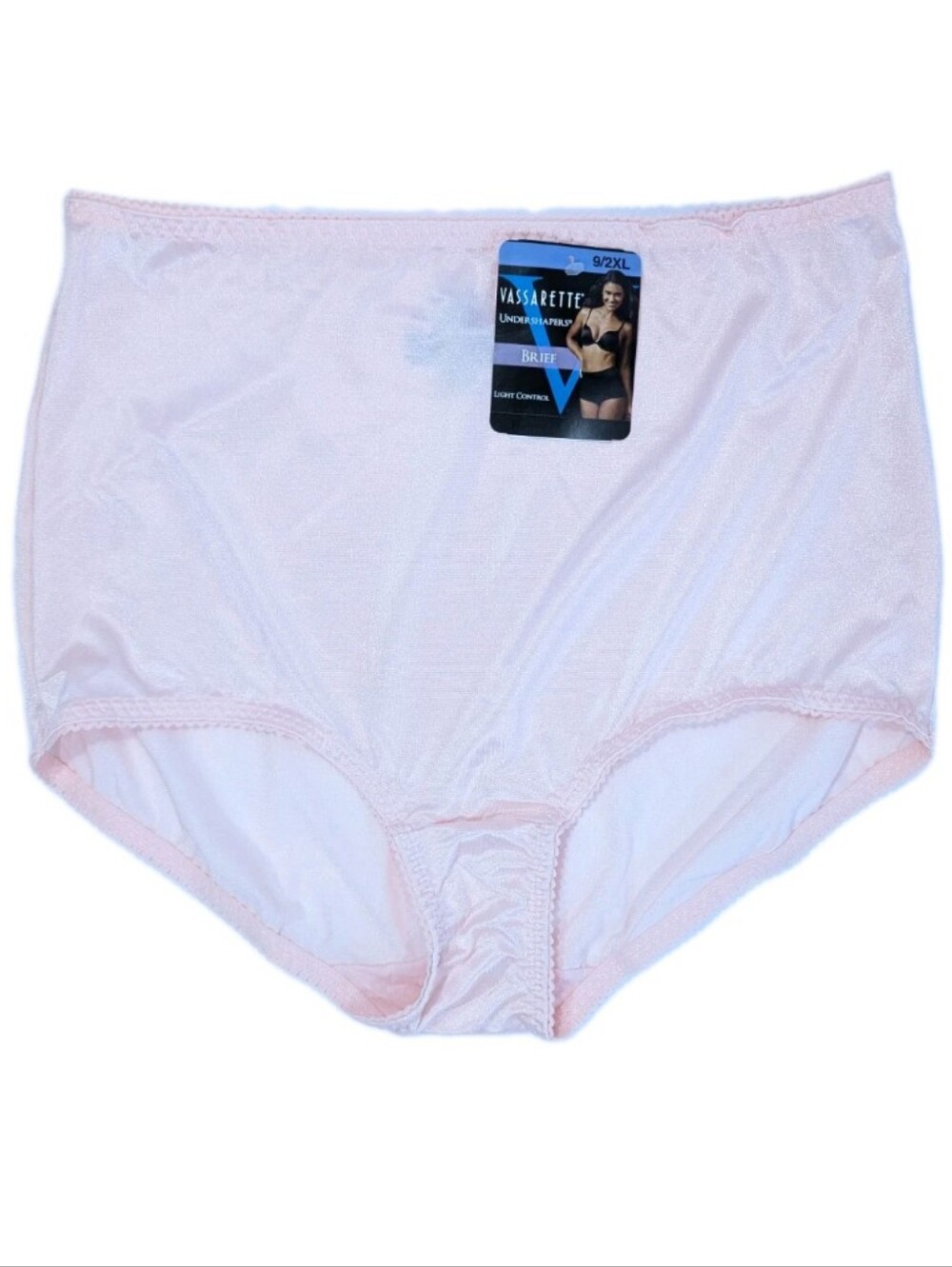 Vassarette Undershapers Brief sz 9 Women Plus size Satin Panty 2XL Nylon 40001